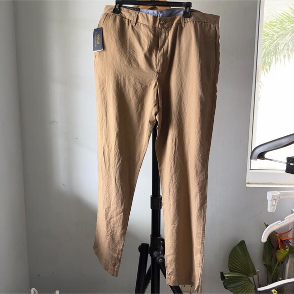 NWT $125 Polo Ralph Lauren Men's Pants 36X30,36X34 LINEN BLEND STRAIGHT LEG - Picture 2 of 7